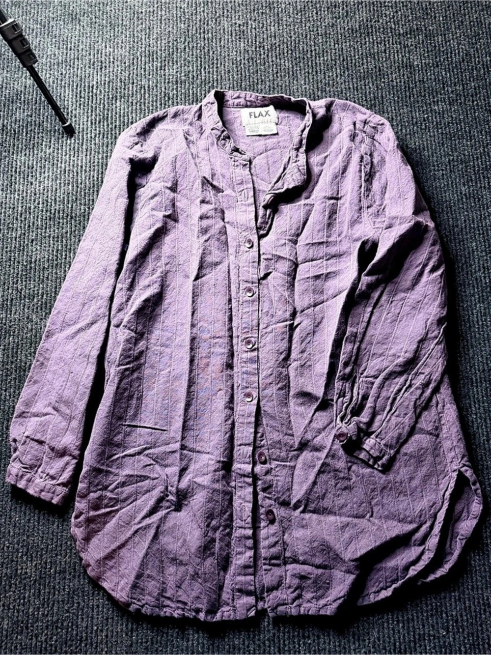 FLAX Linen Cotton 2 Piece Set Purple Tunic Top S Pants M Lagenlook Lithuania